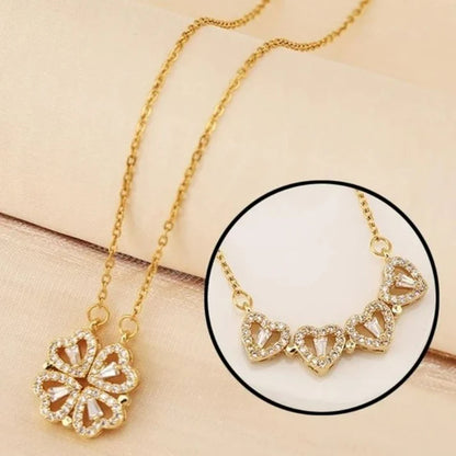 Collar Trébol - Corazón + Caja de Obsequio