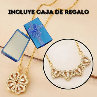 Collar Trébol - Corazón + Caja de Obsequio