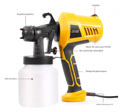 PISTOLA PINTURA ELECTRICA PULVERIZADORA